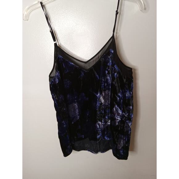 Lucky Brand Small Tank Top Crushed Velvet Cami Blouse Whimsigoth Fun Party - Picture 6 of 8
